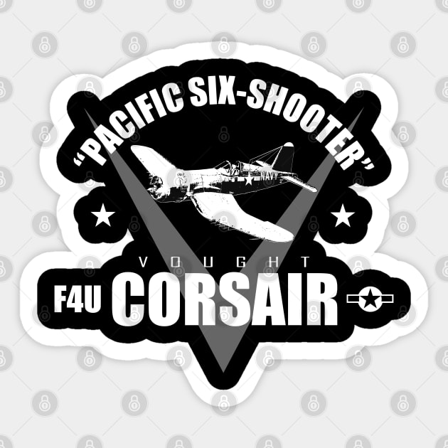 WW2 Fighter - F4U Corsair - Pacifc Six-Shooter Sticker by TCP